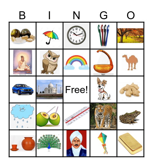 Vetri Tamil School Bingo Card