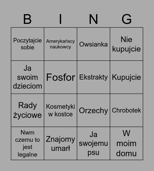 Ozimkowa Bingo Card