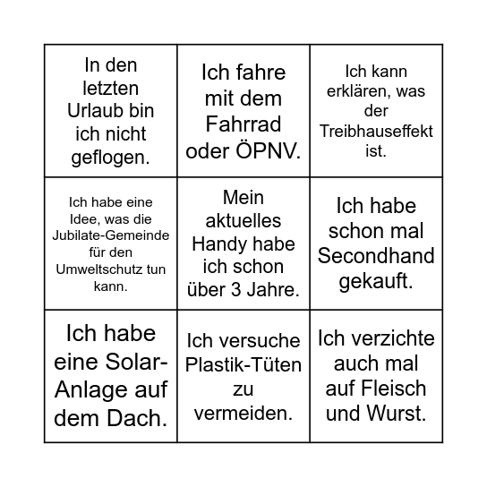 Gockel-Bingo Card