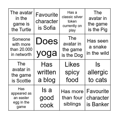 Human Bingo Card