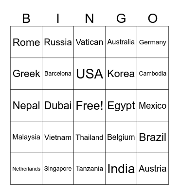 TGIG Bingo Card