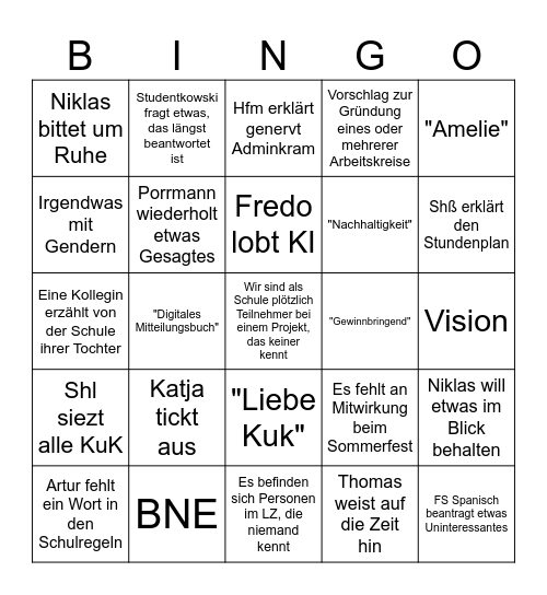 Bingo Card