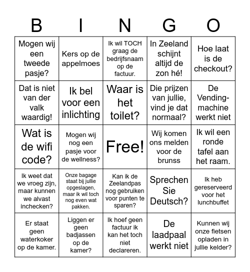 De Grote Bingo Card