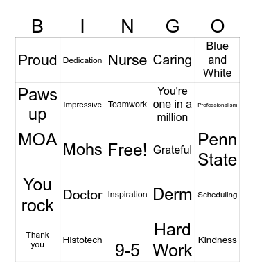 Employee Appreciation Week Bingo Card