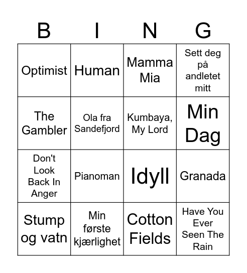 SG 07.05.2024 Bingo Card
