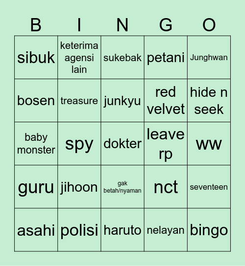 JOY Bingo Card