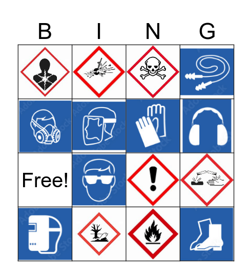 Pictogram and PPE Symbols Bingo Card