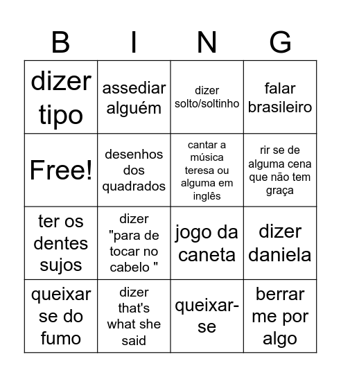 afonsina 💩 Bingo Card