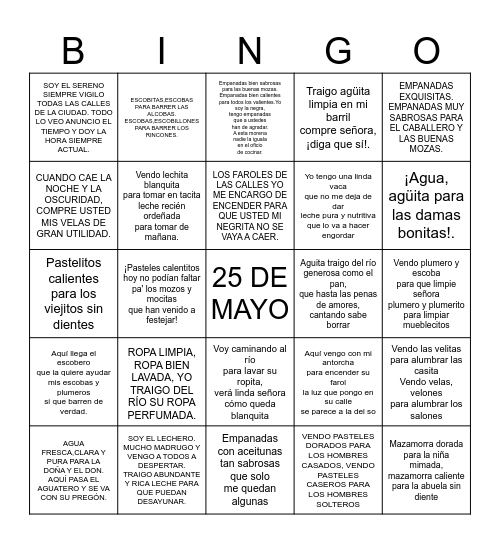 REVOLUCIÓN DE NATY Bingo Card