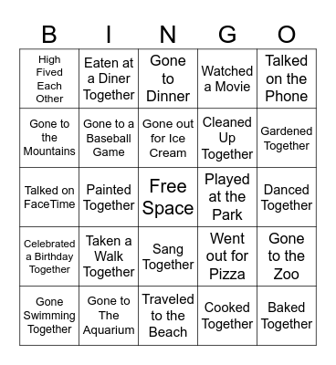 Grandparent's and Special Friend's Day Bingo Card