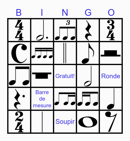 Signes de durée Bingo Card