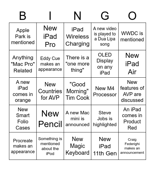 May Event Bingo Card