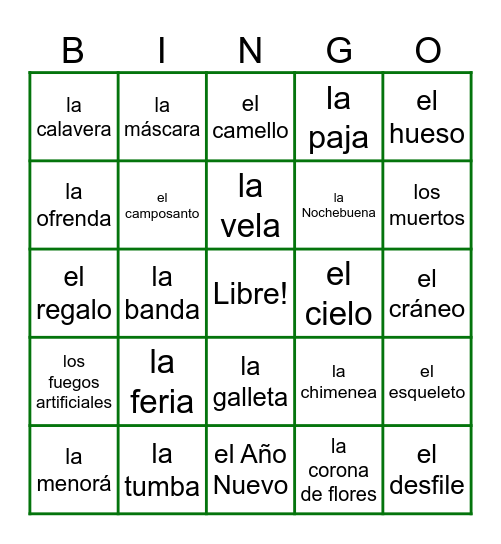 Ch 5 - Qué se celebra? Bingo Card