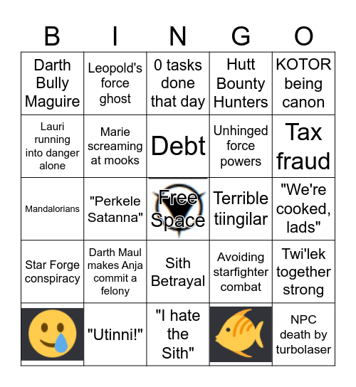 Yamverse Bingo Card