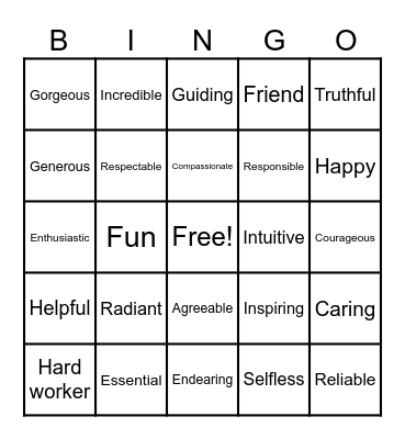 Mother's Day Bingo Card