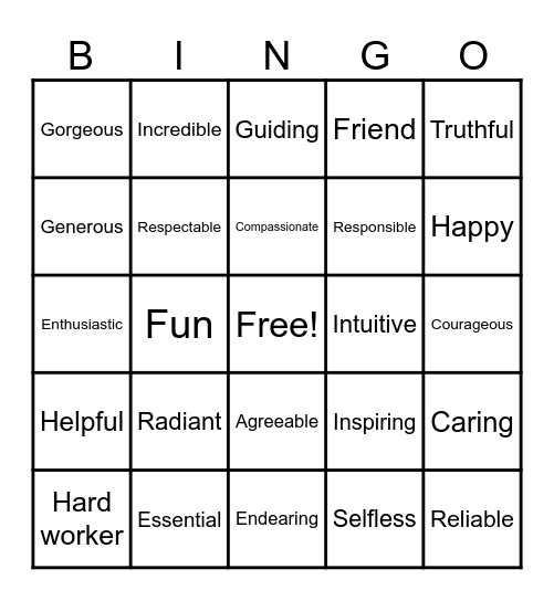 Mother's Day Bingo Card