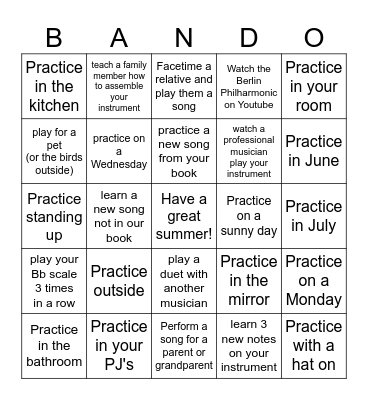 Nativity BANDO Bingo Card