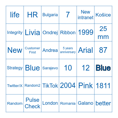 Brand & Comm Bingo Card