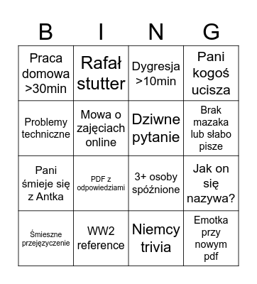 Deutsche Bingen Bingo Card