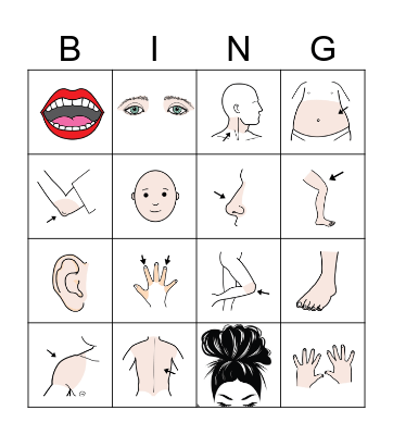 PARTES DEL CUERPO Bingo Card