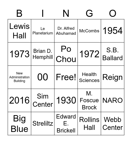 Meet and Greet Bingo Card