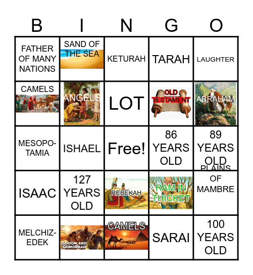 ABRAHAM BIBLE BINGO Card