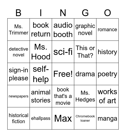 Reading Challenge Celebration Bingo Card