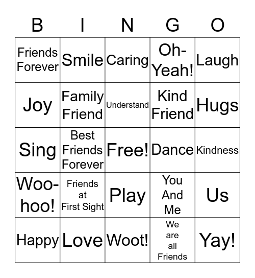 FRIENDSHIP BINGO Card