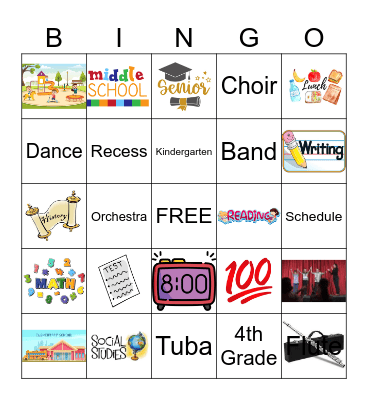 School in the U.S. Bingo Card