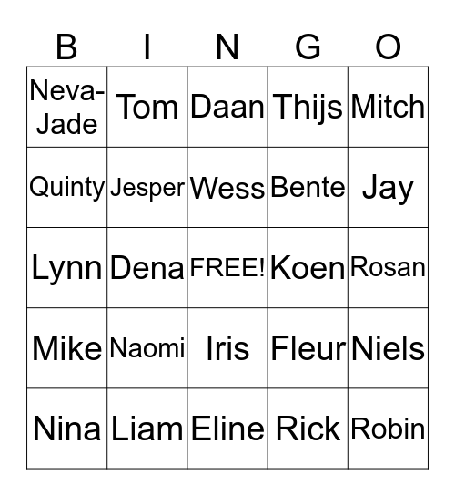 Tulpenstraat Bingo Card