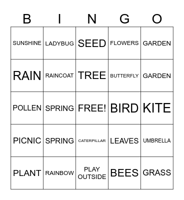 SPRING Bingo Card