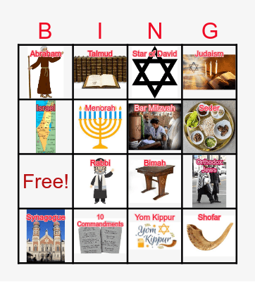 JUDAISM Bingo Card