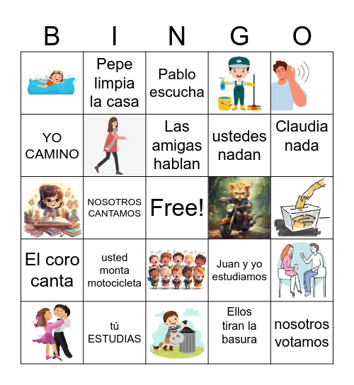 VERBOS -AR Bingo Card