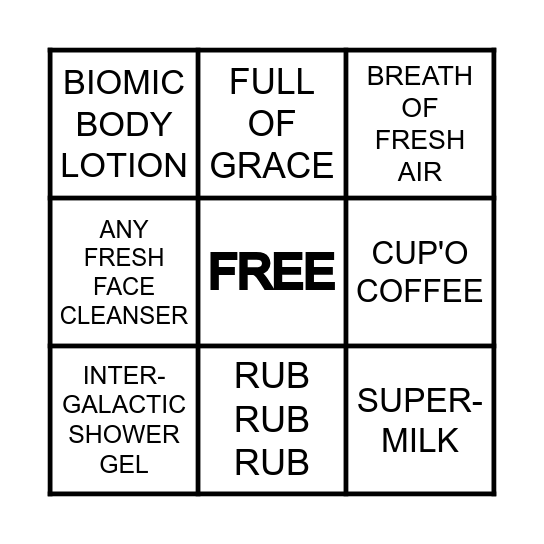 LUSH BINGO Card