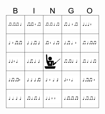 Bingo - Quarter Notes/Rests and Eighth Notes Bingo Card