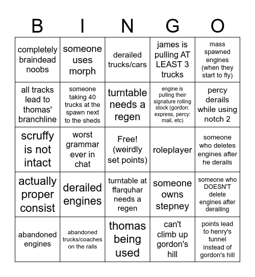 CBR3 Bingo (ttte game) Bingo Card