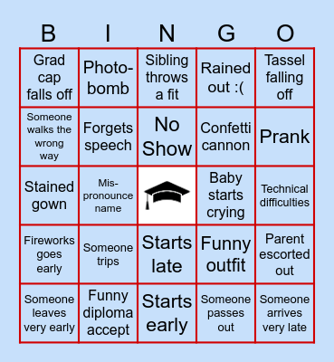 GRADUATION BINGO Card