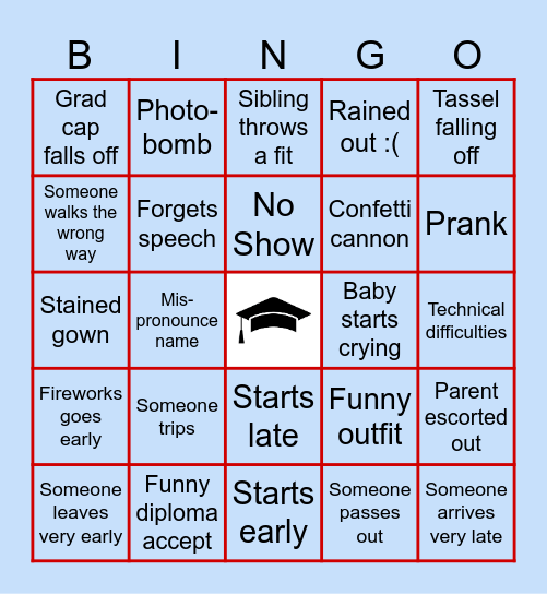 GRADUATION BINGO Card