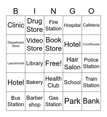 SBS Chapter 7 - Vocabulary Bingo Card