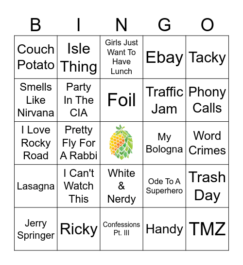 "Weird Al" Yankovic Bingo Card