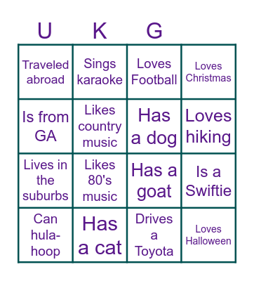 Let's BINGO! Bingo Card