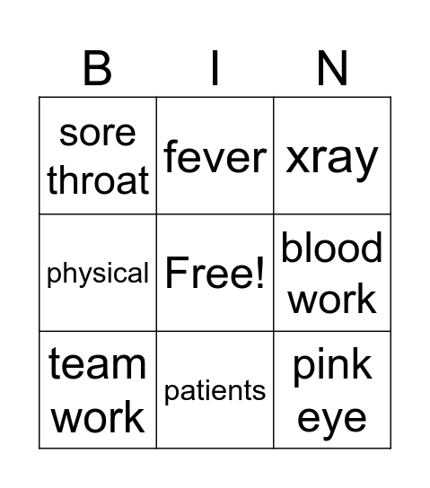 Work Bingo Card