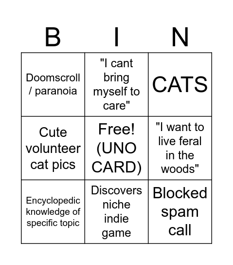 KELLY Bingo Card