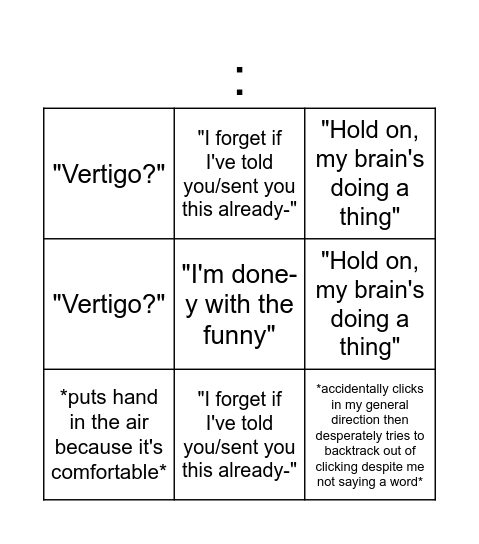 Reece Bingo Card