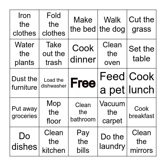 Microsoft Word  Bingo Card