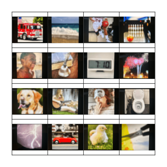 Sound Bingo Game Bingo Card