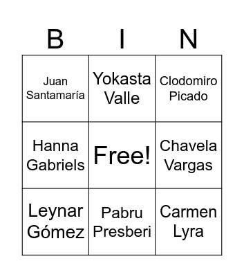 Famous people in CR Bingo Card