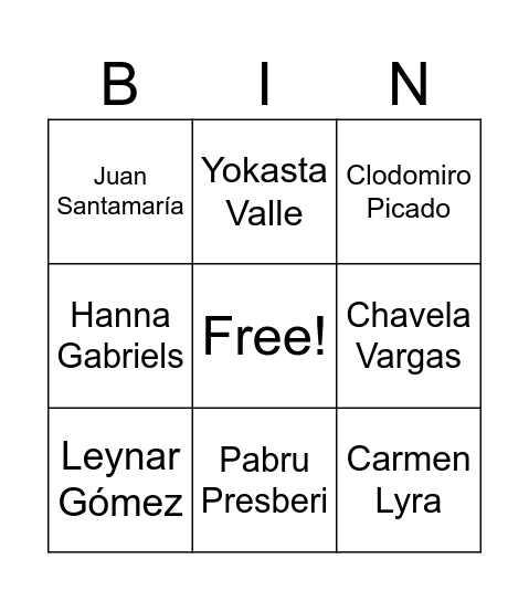 Famous people in CR Bingo Card