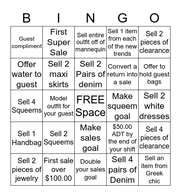 Family Bingo Card
