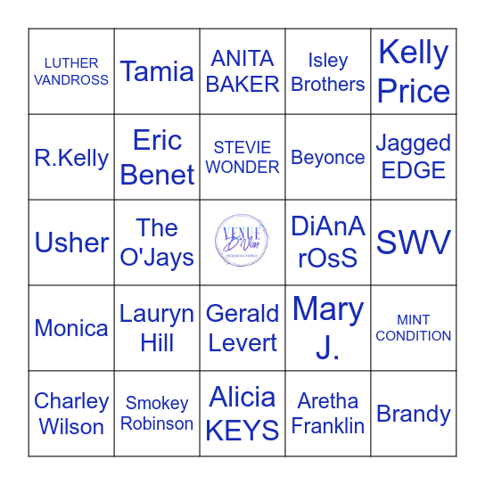 R&B BINGO Card